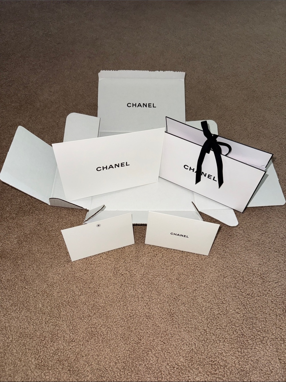 Authentic Chanel gift packaging and gift card